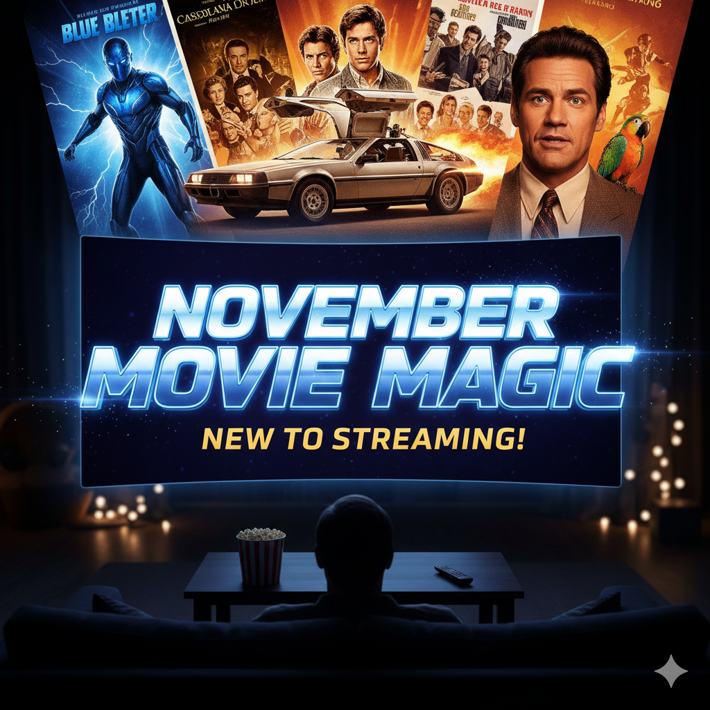 November Movie Streaming Lineup: Blue Beetle Lands Alongside Classics Like Back to the Future & Ace Ventura