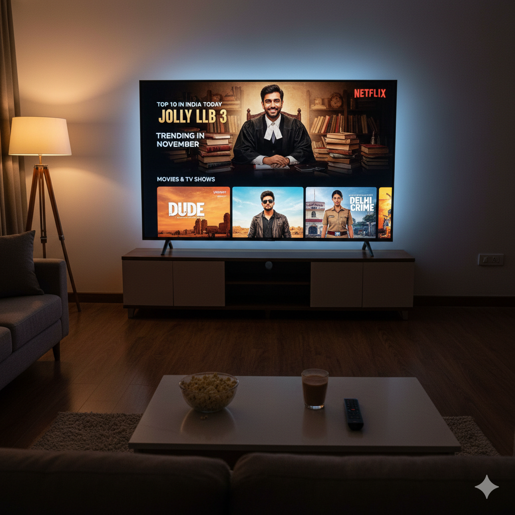 Netflix India Trends: November's Top 10 Titles Dominated by "Jolly LLB 3" and "Delhi Crime 3
